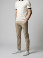 Men's Casual Contrast Trim Cotton Crew Neck T-Shirt