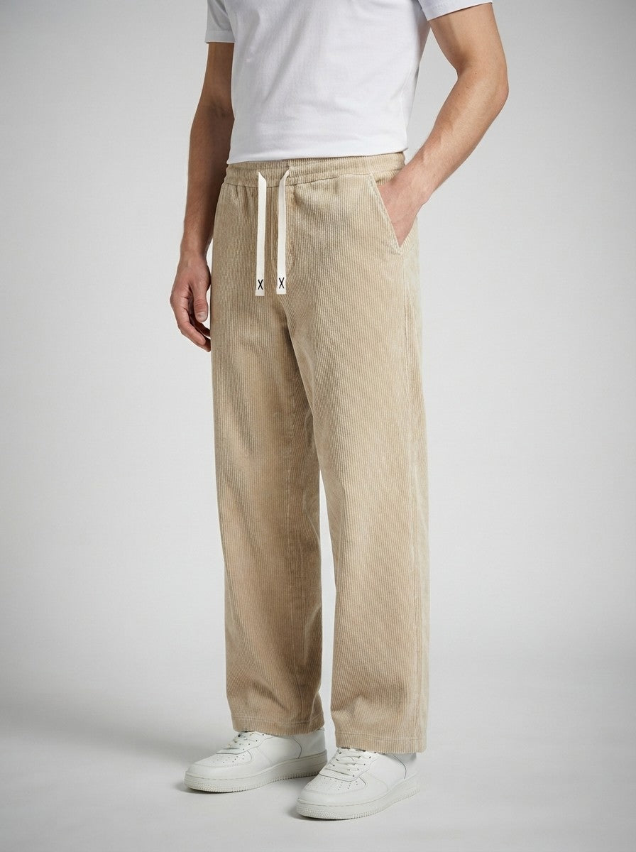 Men's Casual Corduroy Sweatpants with Drawstring Waist