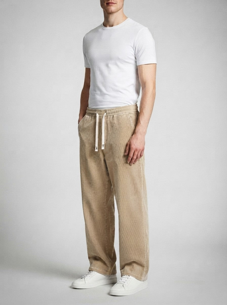 Men's Casual Corduroy Sweatpants with Drawstring Waist
