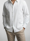 Men's Casual Embroidered Linen Shirt