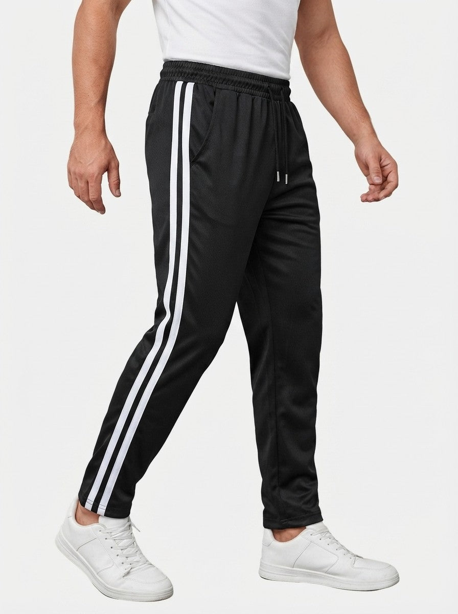 Men's Casual Jogger Pants with Contrast Side Stripe