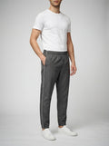 Men's Casual Joggers with Ribbed Cuff and Side Piping