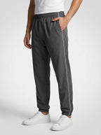 Men's Casual Joggers with Ribbed Cuff and Side Piping