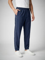 Men's Casual Joggers with Ribbed Cuff and Side Piping
