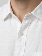 Men's Casual Linen Cotton Short Sleeve Shirt with Chest Pocket