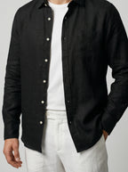 Men's Casual Linen Long Sleeve Shirt