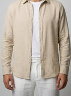Men's Casual Linen Long Sleeve Shirt