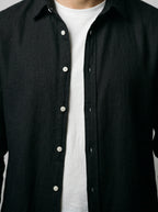 Men's Casual Linen Long Sleeve Shirt
