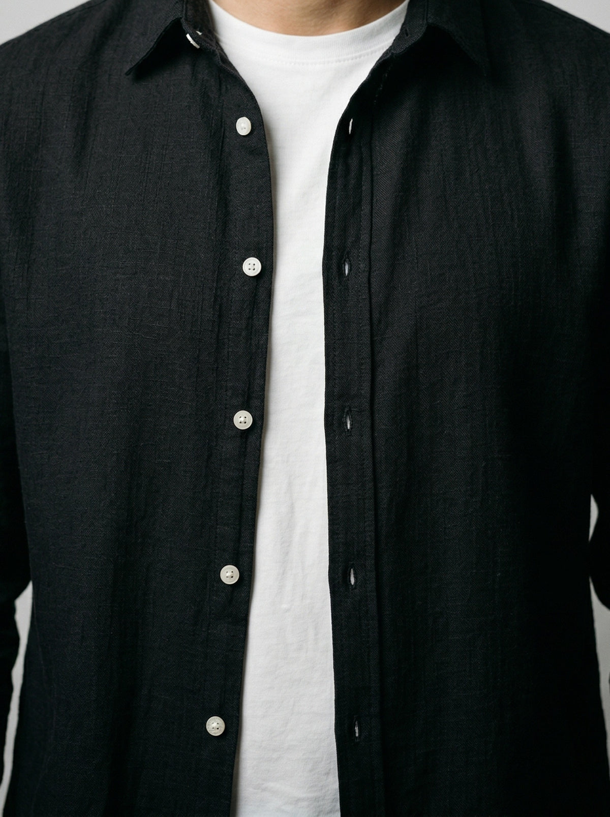 Men's Casual Linen Long Sleeve Shirt
