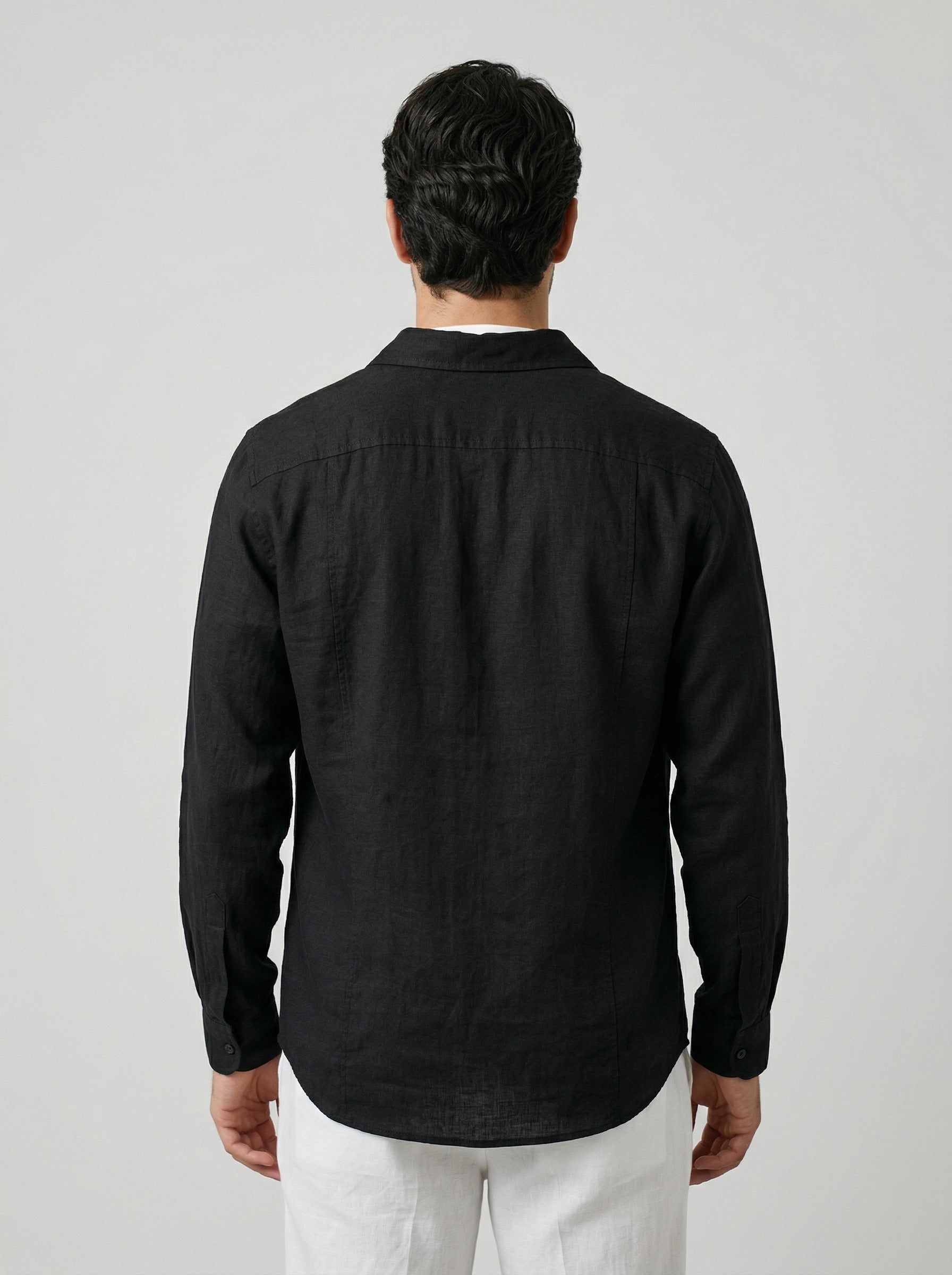 Men's Casual Linen Long Sleeve Shirt
