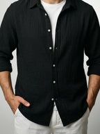 Men's Casual Linen Long Sleeve Shirt