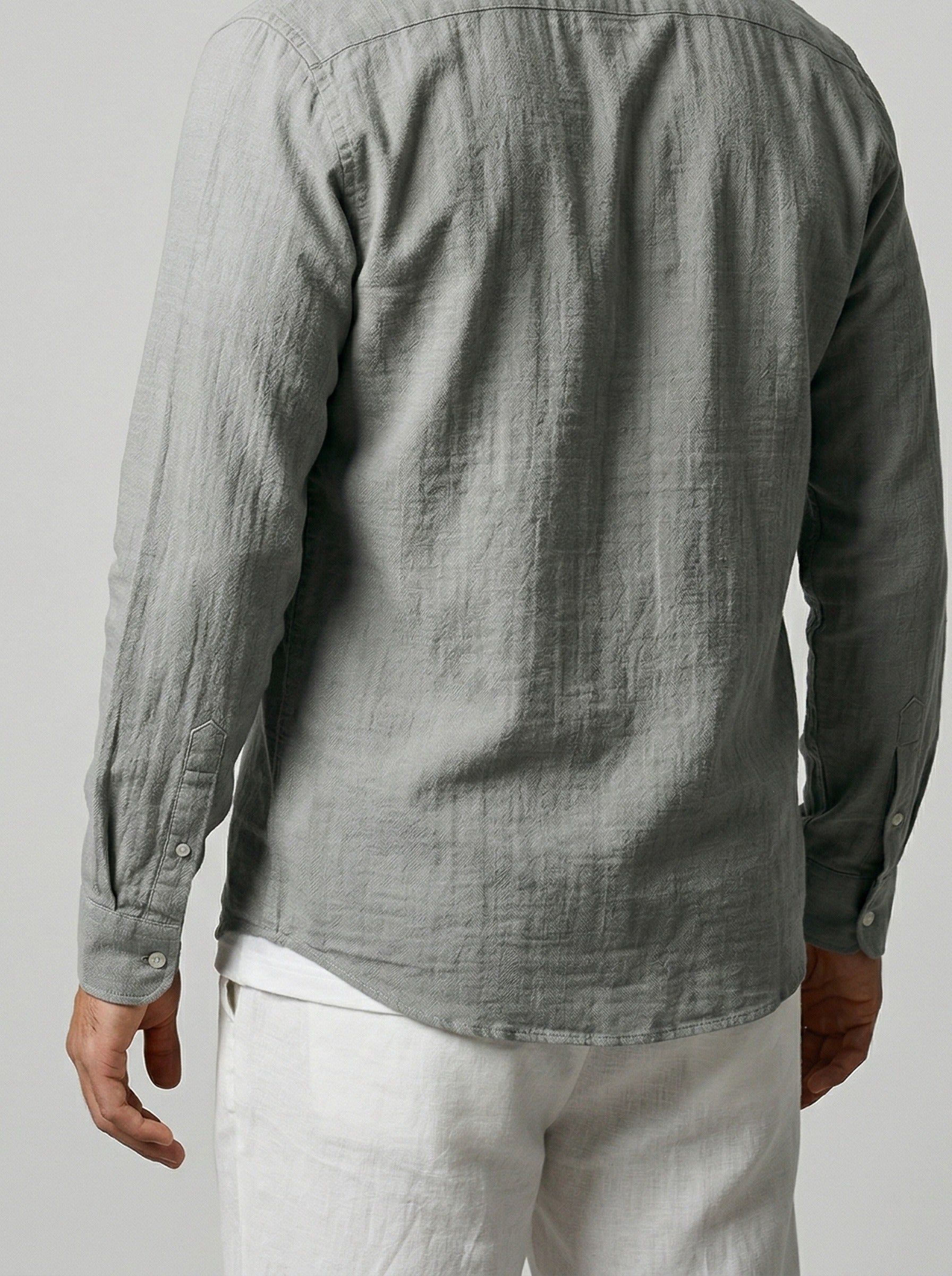 Men's Casual Linen Long Sleeve Shirt