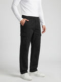 Men's Casual Loose Fit Cargo Trousers with Asymmetric Pockets