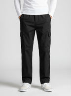 Men's Casual Loose Fit Cargo Trousers with Asymmetric Pockets