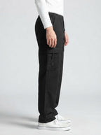 Men's Casual Loose Fit Cargo Trousers with Asymmetric Pockets