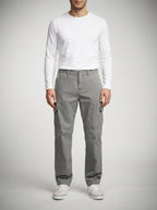 Men's Casual Loose Fit Cargo Trousers with Asymmetric Pockets