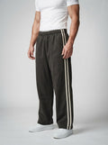 Men's Casual Loose Fit Track Pants with Contrast Side Stripe