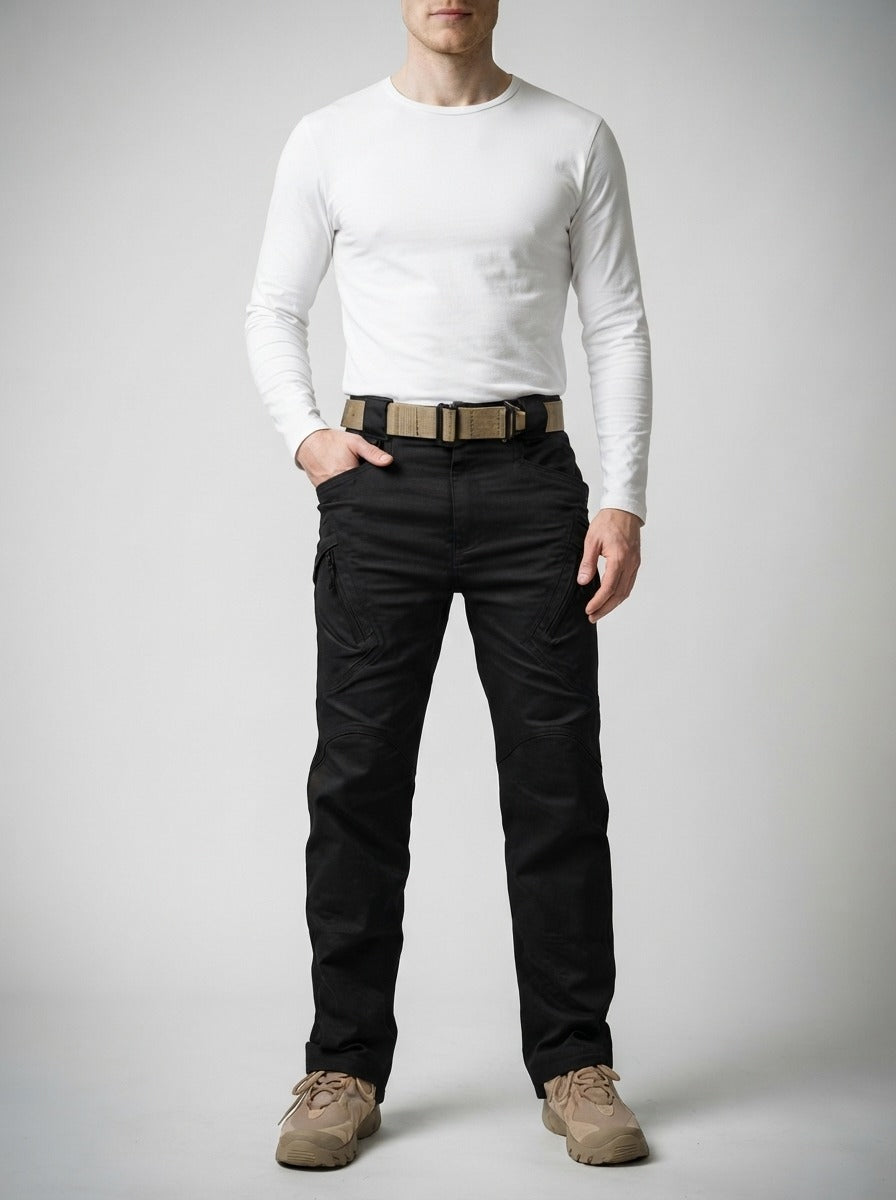 Men's Casual Multi Pocket Cargo Trousers with Zip Fastening