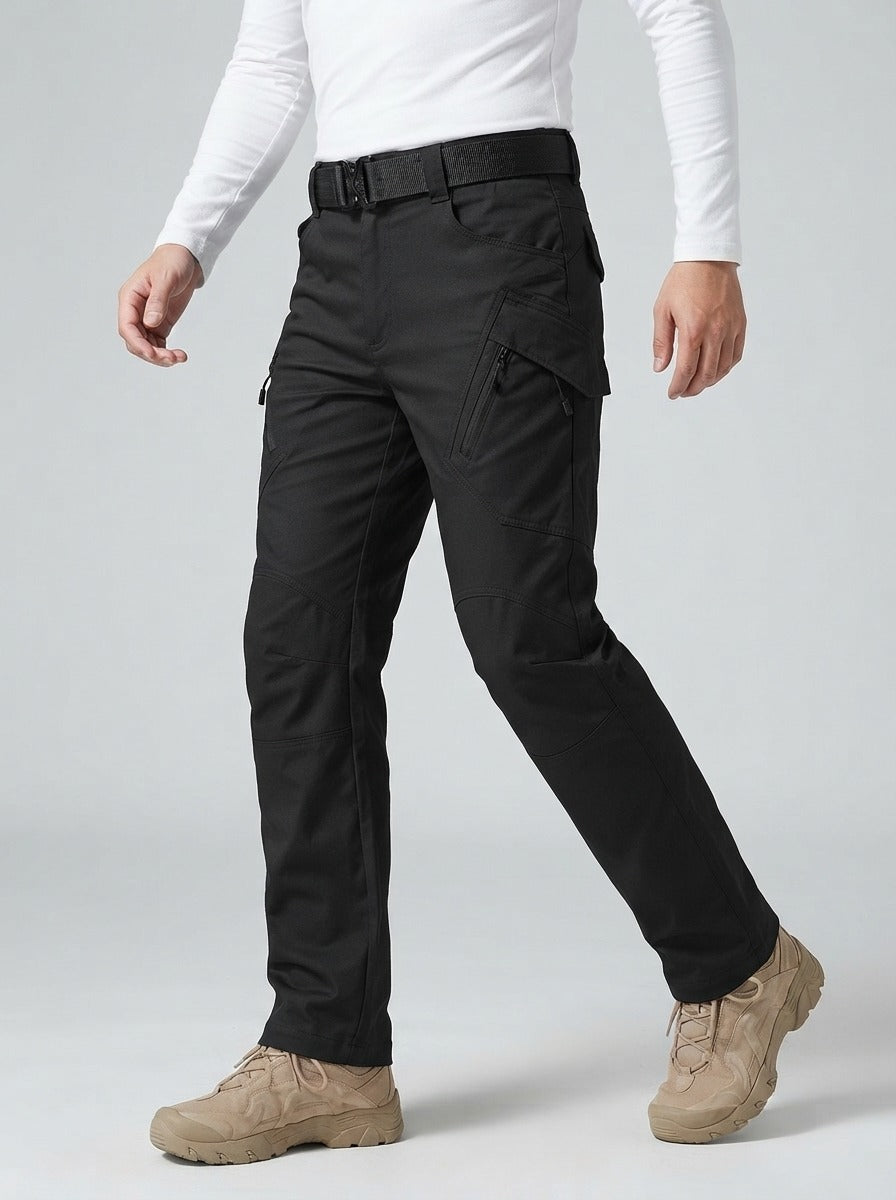 Men's Casual Multi Pocket Cargo Trousers with Zip Fastening