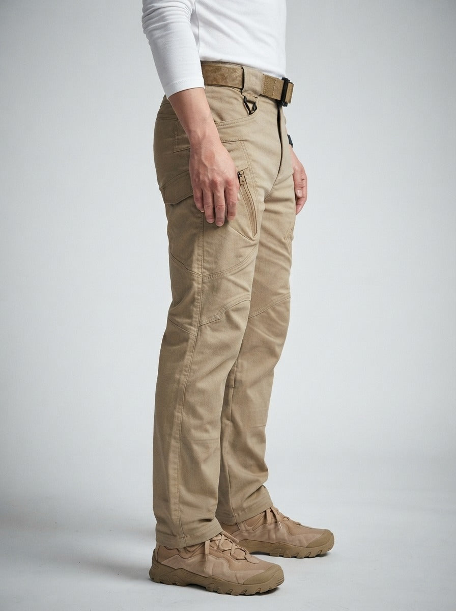 Men's Casual Multi Pocket Cargo Trousers with Zip Fastening