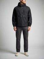 Men's Casual Nylon Hooded Anorak with Zip Pocket