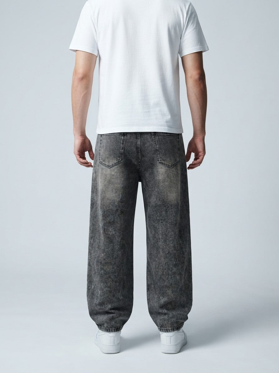 Men's Casual Oversized Baggy Jeans with Washed Finish | Y2K Streetwear