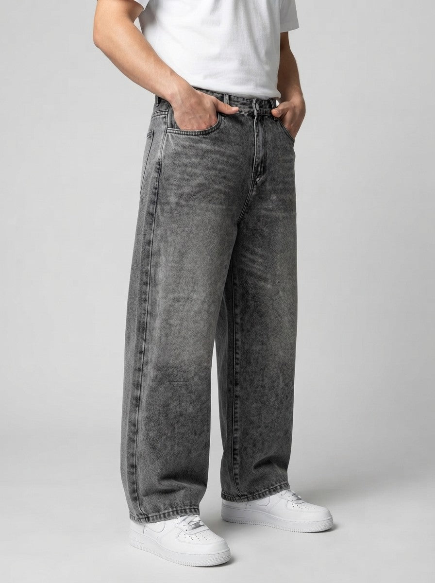 Men's Casual Oversized Baggy Jeans with Washed Finish | Y2K Streetwear