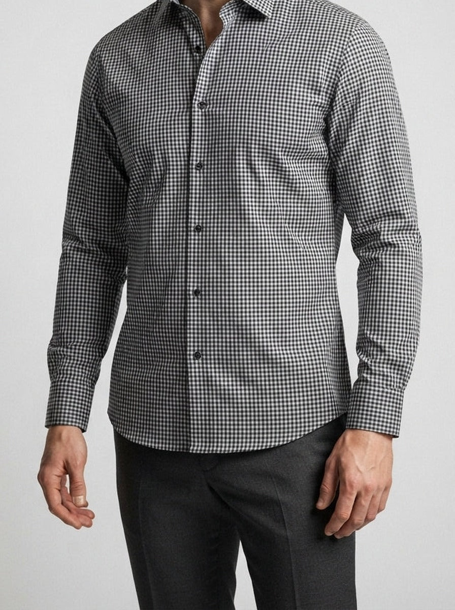 Men's Casual Slim Fit Check Cotton Shirt