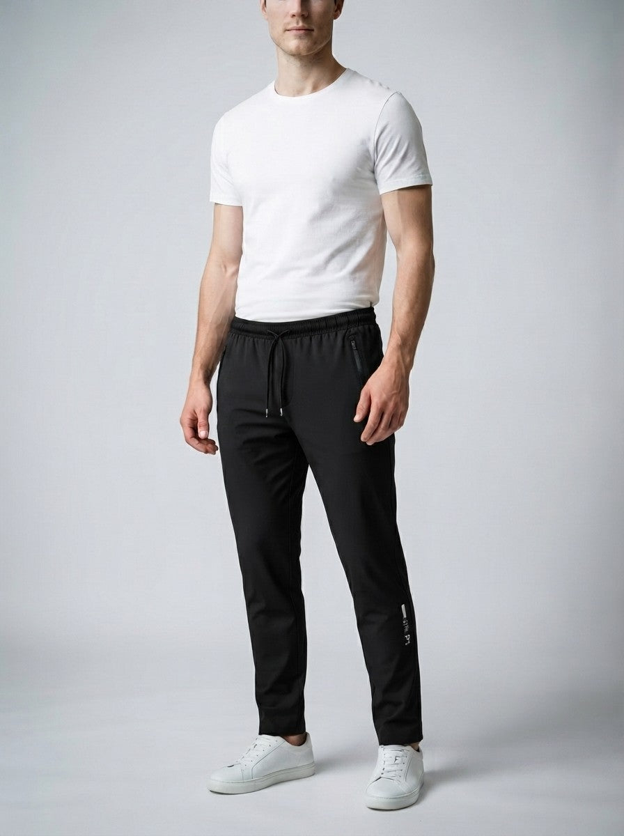 Men's Casual Slim Fit Joggers with Zip Pocket