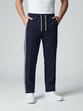 Men's Casual Straight Leg Sweatpants with Contrast Side Stripe