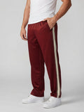 Men's Casual Straight Leg Track Pants with Contrast Side Stripe