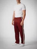 Men's Casual Straight Leg Track Pants with Contrast Side Stripe