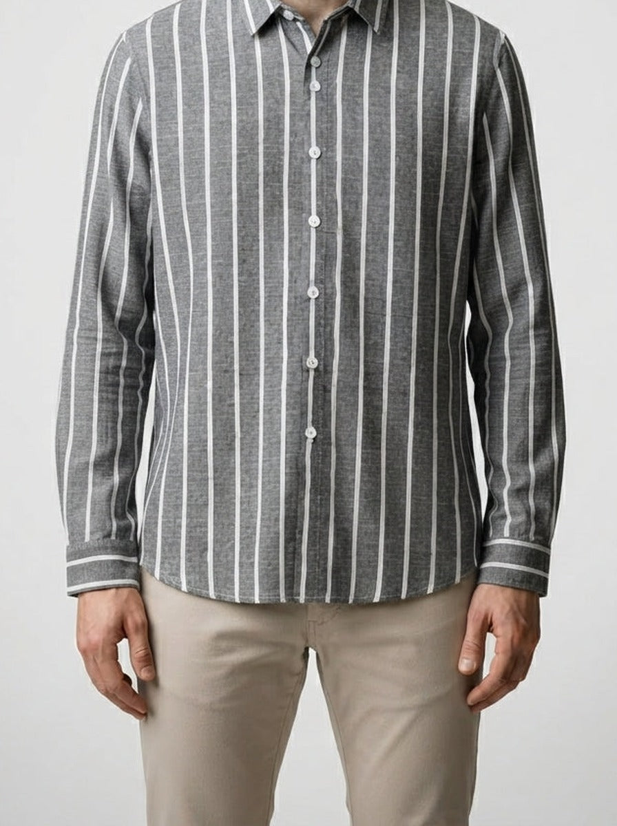 Men's Casual Striped Linen Shirt
