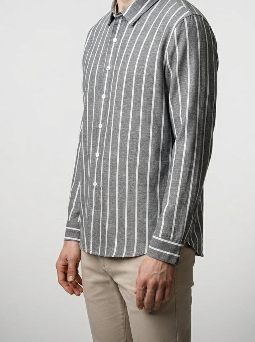 Men's Casual Striped Linen Shirt