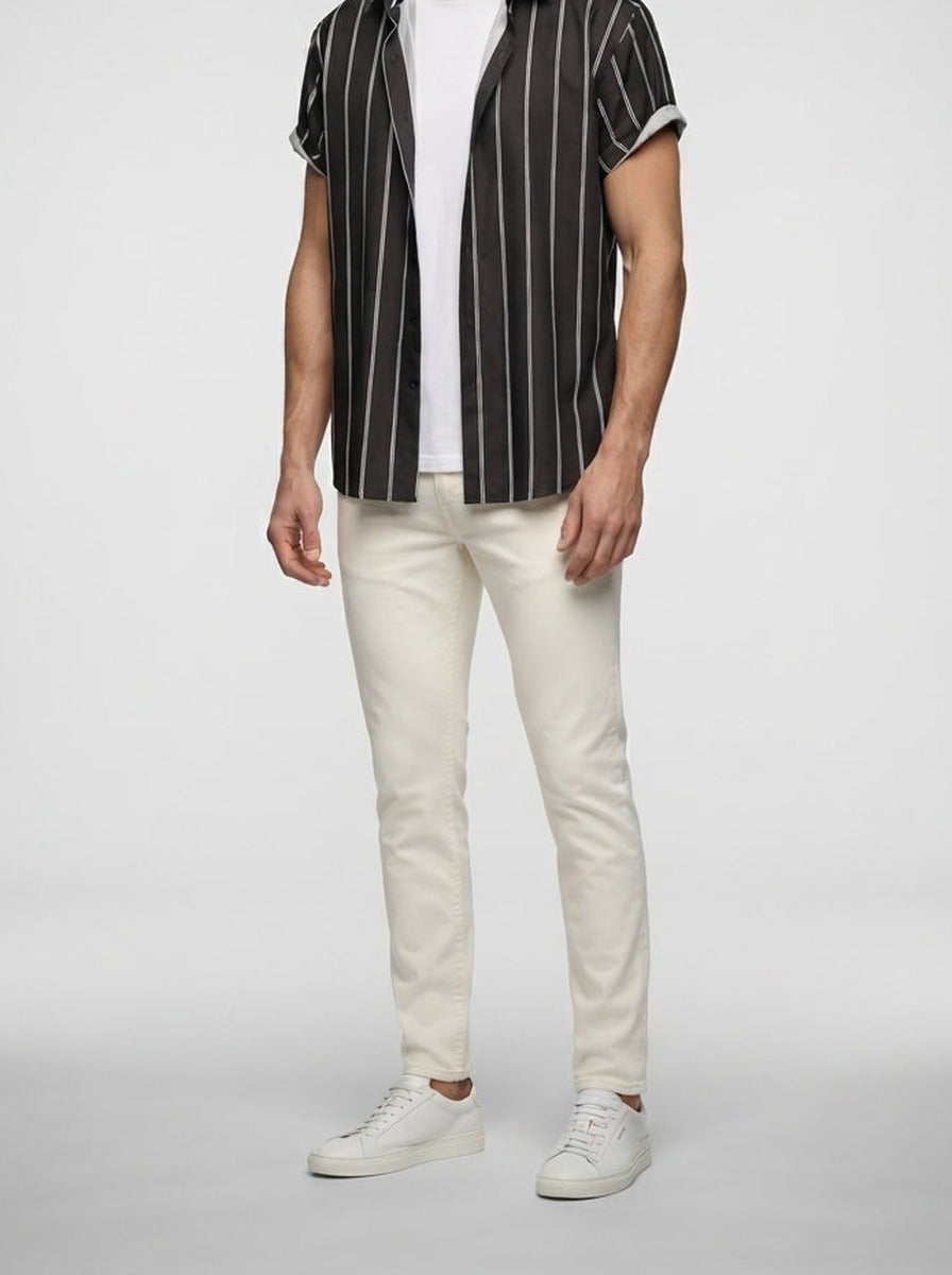 Men's Casual Striped Short Sleeve Shirt