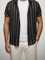 Men's Casual Striped Short Sleeve Shirt