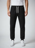 Men's Casual Tapered Fleece Joggers with Ribbed Cuffs
