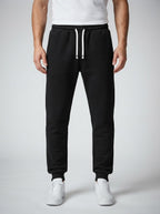 Men's Casual Tapered Fleece Joggers with Ribbed Cuffs