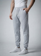 Men's Casual Tapered Fleece Joggers with Ribbed Cuffs