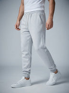 Men's Casual Tapered Fleece Joggers with Ribbed Cuffs