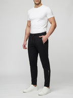 Men's Casual Tapered Joggers with Zip Pocket