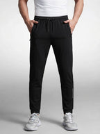 Men's Casual Tapered Joggers with Zip Pocket