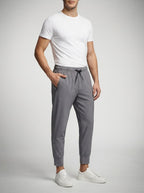 Men's Casual Tapered Joggers with Zip Pocket