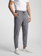 Men's Casual Tapered Joggers with Zip Pocket
