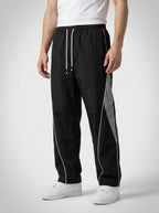 Men's Casual Track Pants with Curved Piping Detail