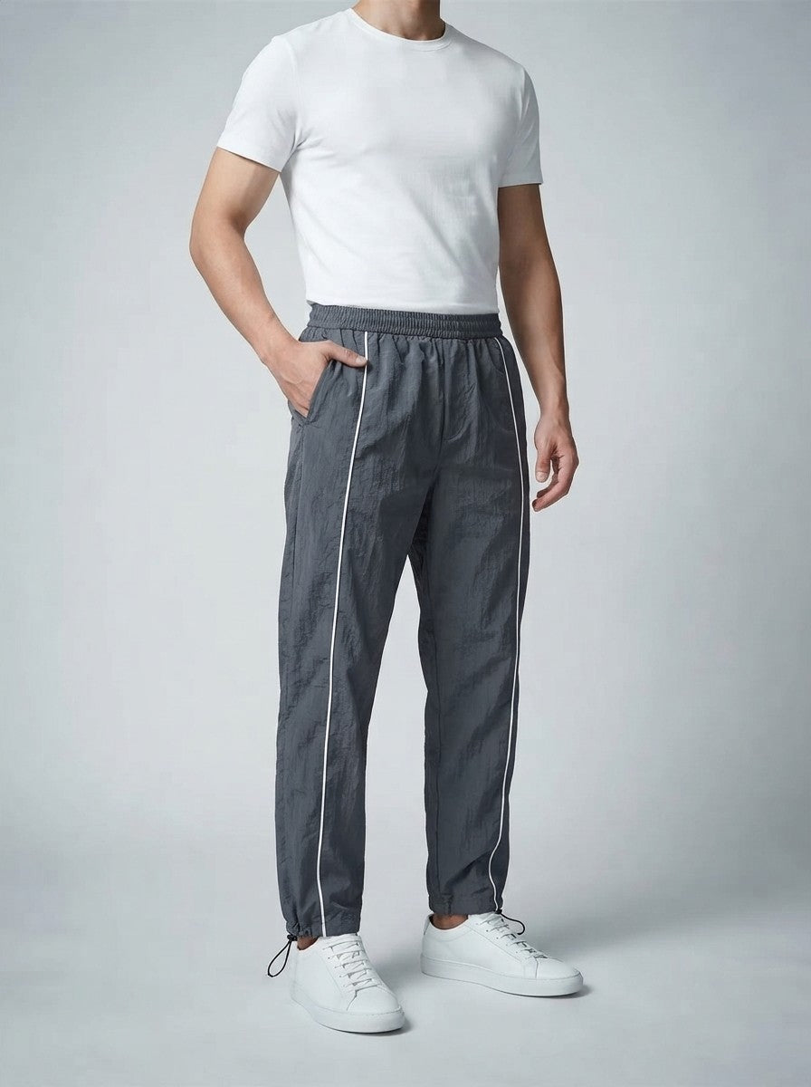 Men's Casual Track Pants with Drawstring Ankle Cuff