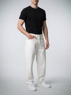 Men's Casual Wide Leg Denim Jeans with Five Pocket Design