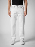 Men's Casual Wide Leg Denim Jeans with Five Pocket Design