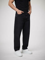 Men's Casual Wide Leg Denim Jeans with Five Pocket Design