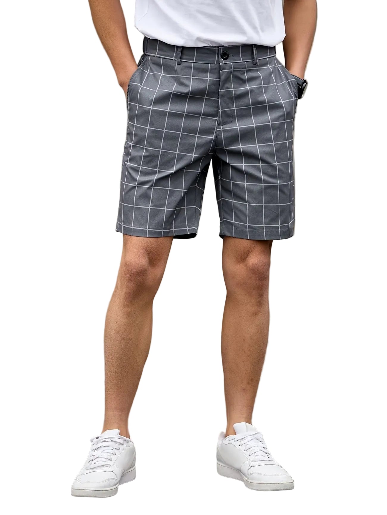 Men's Check Mid Length Shorts